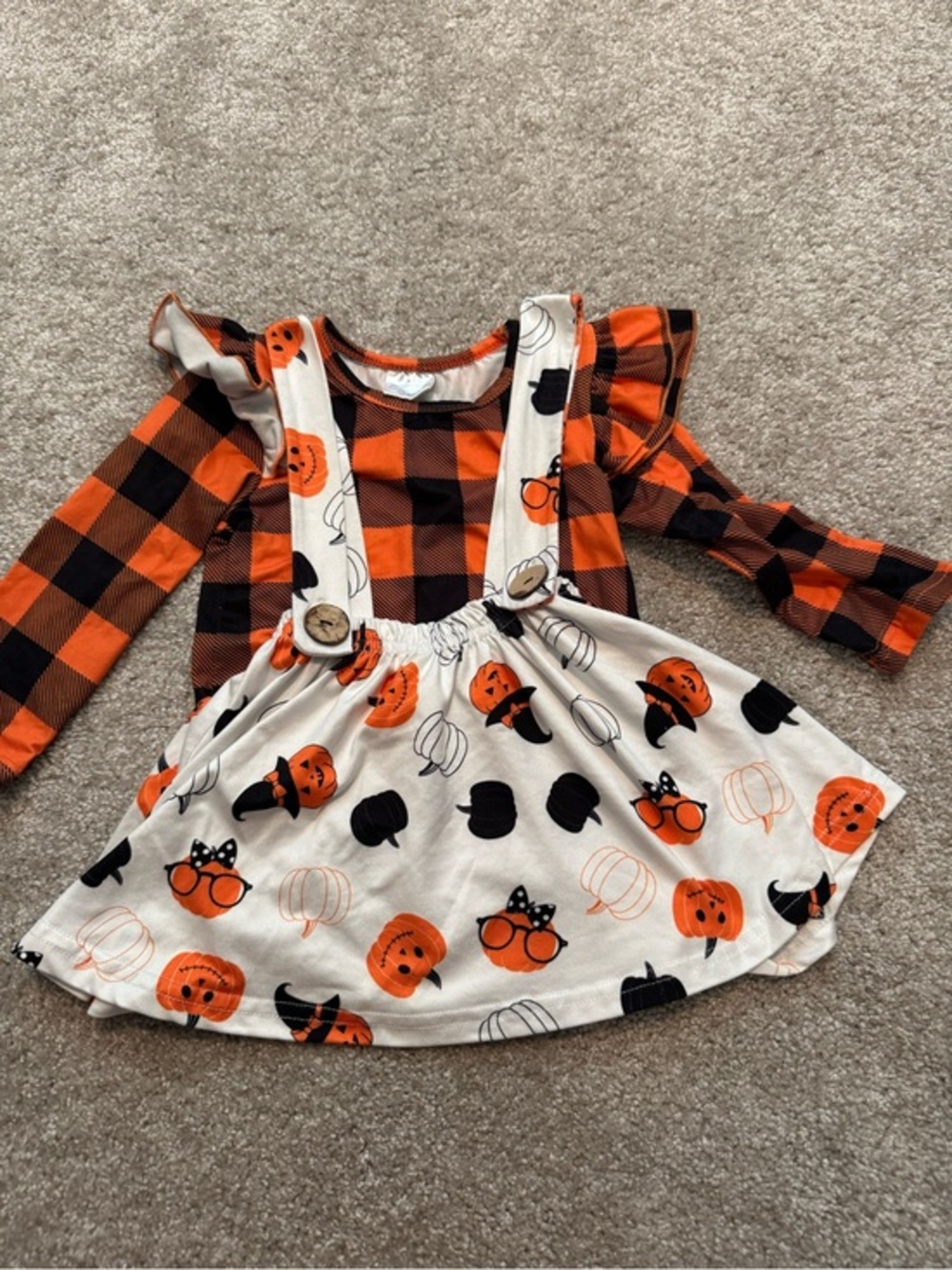 Orange and Black Halloween Plaid outfit - XS
